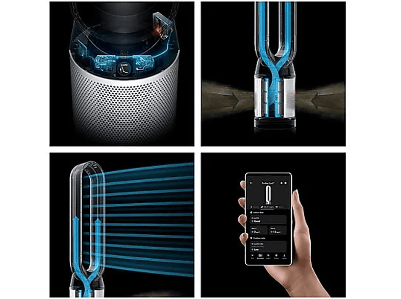 Purificador ventilador - Dyson Cool™ PC1, Filtro HEPA H13 y Carbón activo, Mando a distancia y Control por APP, Blanco — foto 8