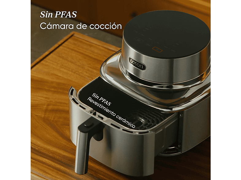 Freidora de aire - Cosori Iconic Single Chef Edition, 6.2L, 1725 W, 6 Funciones, Acero inoxidable — foto 8
