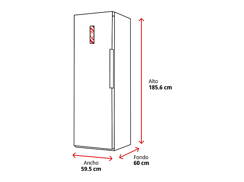 Congelador vertical - Hisense FT3K310SEWE1, 312 l, 185.6 cm, Kitchen Fit, Wi Fi, Blanco — foto 2
