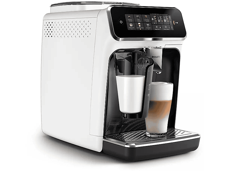 Cafetera superautomática - Philips EP3343/50, 19 bar, 230 W, 0.26 l, SilentBrew, Blanco y negro brillante — foto 4