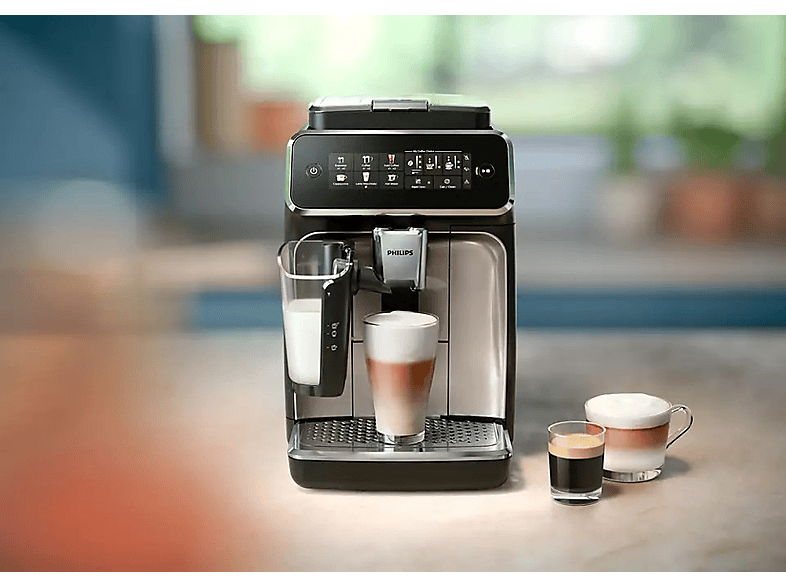 Cafetera superautomática - Philips EP3343/50, 19 bar, 230 W, 0.26 l, SilentBrew, Blanco y negro brillante — foto 5