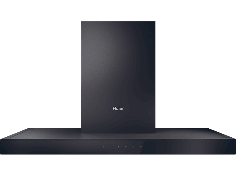 Campana decorativa - Haier HATS9CBS4BWIFI, 5 velocidades, 701 m3/h, Iluminación LED, 90 cm, Negra — foto 1