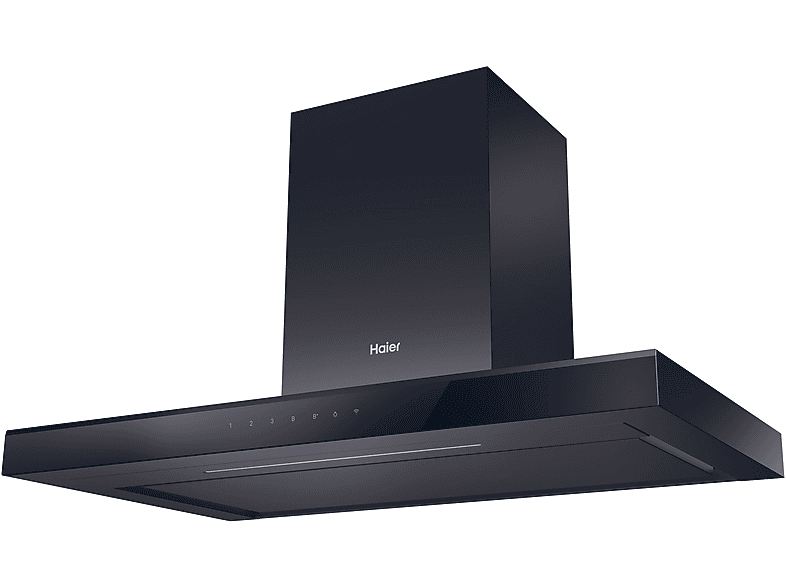 Campana decorativa - Haier HATS9CBS4BWIFI, 5 velocidades, 701 m3/h, Iluminación LED, 90 cm, Negra — foto 3