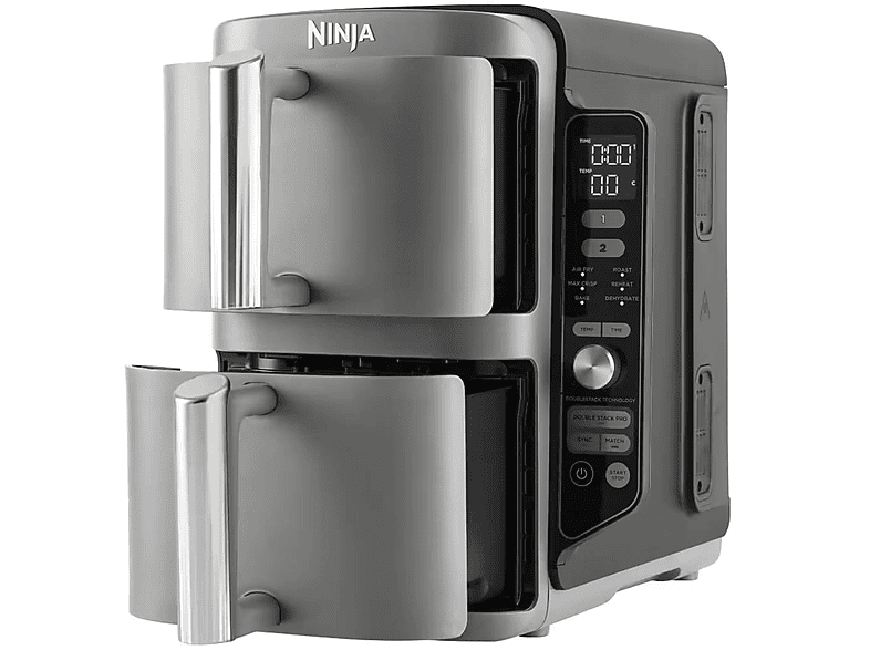 Freidora de aire - Ninja SL400EU, Doble cesta, 2470 W, 9.5 l, 6 Programas, 4 Niveles Independientes para Cocinar, Gris — foto 3