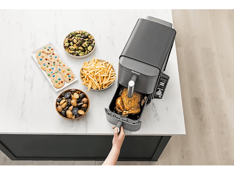 Freidora de aire - Ninja SL400EU, Doble cesta, 2470 W, 9.5 l, 6 Programas, 4 Niveles Independientes para Cocinar, Gris — foto 5