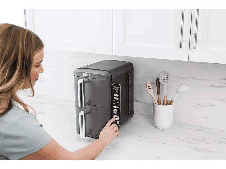 Freidora de aire - Ninja SL400EU, Doble cesta, 2470 W, 9.5 l, 6 Programas, 4 Niveles Independientes para Cocinar, Gris — foto 6