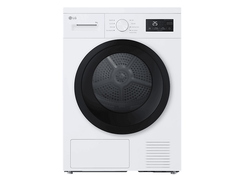 Secadora bomba de calor - LG RHA1008NWK, 8 kg, 8 programas, Blanco