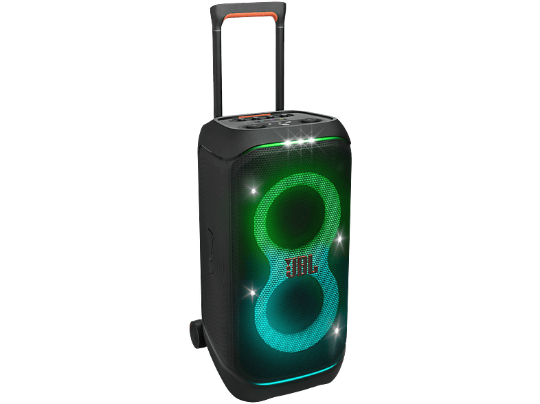 Altavoz de gran potencia - JBL PartyBox Stage 320, 240W, Con batería, Autonomía 18h, Portátil para fiestas, Asa telescópica, Ruedas, Bluetooth