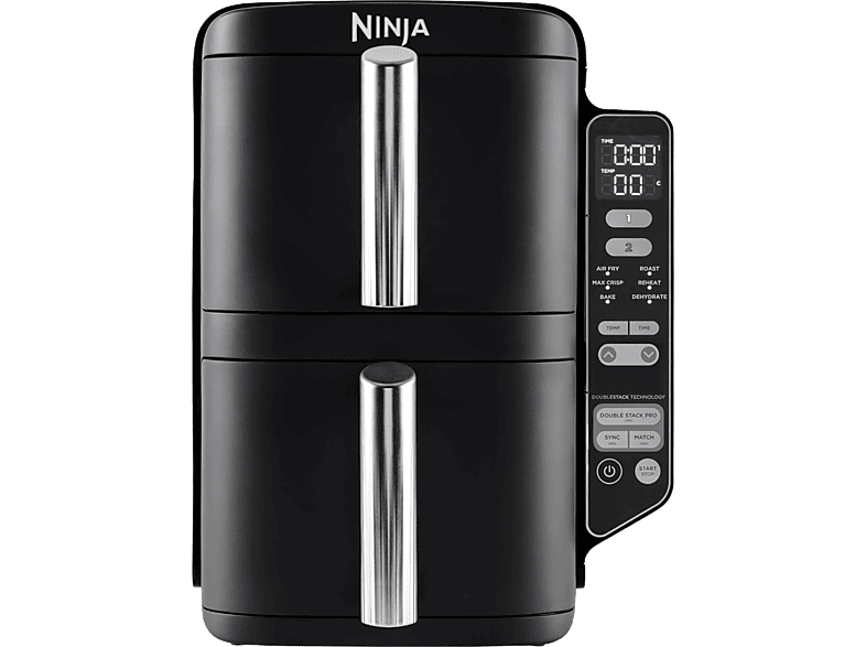 Freidora de aire - Ninja SL300EU, 2470 W, 7.6 l dividido en 2 bandejas, Negro