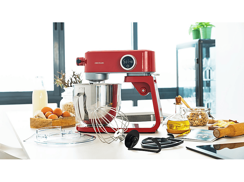 Robot amasador - Cecotec Twist&Fusion 4000 Luxury Red, 800 W, 8 Velocidades, Rojo — foto 3