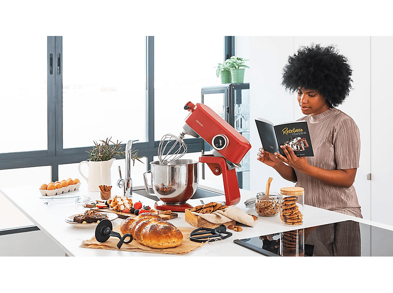 Robot amasador - Cecotec Twist&Fusion 4000 Luxury Red, 800 W, 8 Velocidades, Rojo — foto 6
