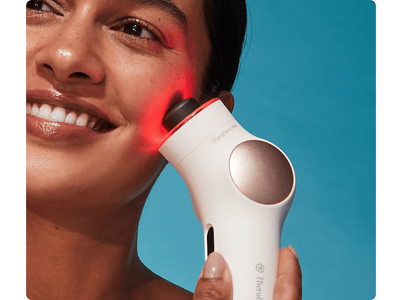 Masajeador facial - Therabody TheraFace PRO, Para Cara, Terapia de luz LED, Microcorriente, Limpieza Profunda, Blanco — foto 12