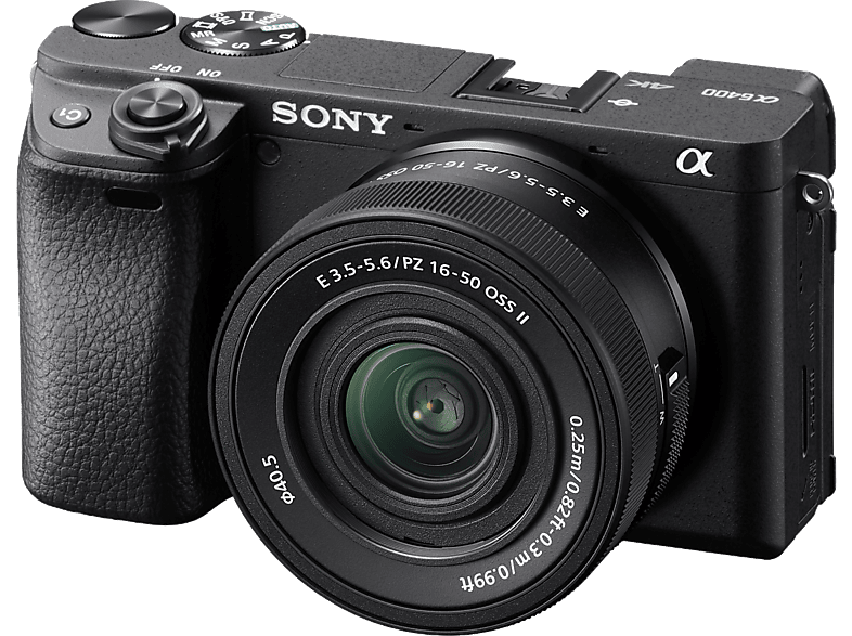 Cámara EVIL - Sony Kit Alpha 6400A (ILCE6400AKB) + Objetivo  SELP16502, Con sensor CMOS Exmor APS-C, 24.2 MP, 4K, Bluetooth