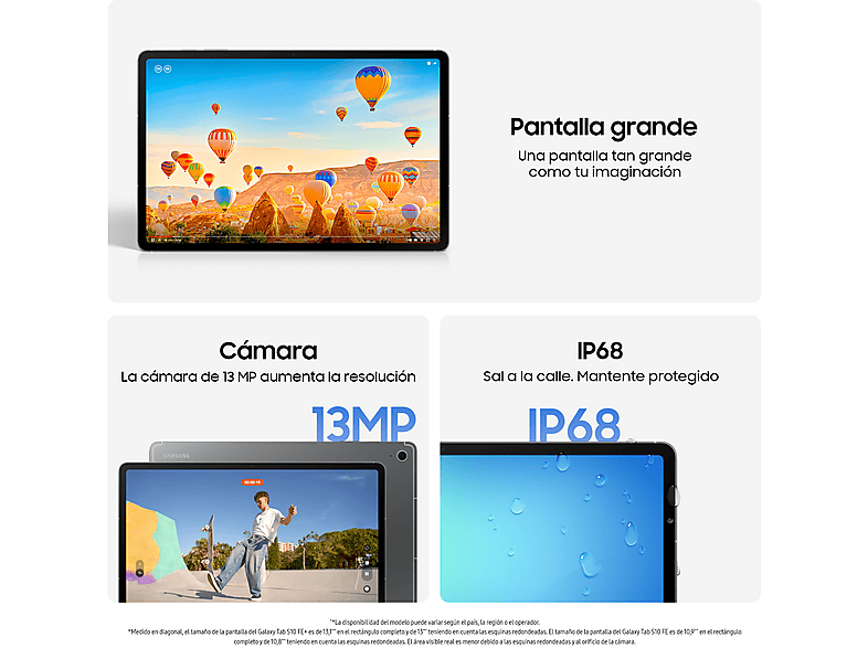 Tablet - Samsung Galaxy Tab S10 FE, 10.9" WUXGA+, 12 GB RAM, 256 GB, Gris, Con S Pen — foto 4