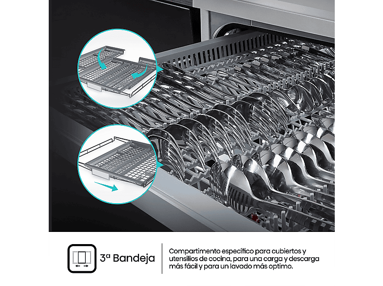 Lavavajillas - Hisense HS623D10X, 14 servicios, 7 programas, 60 cm, Media Carga, Tercera bandeja, Inox — foto 8