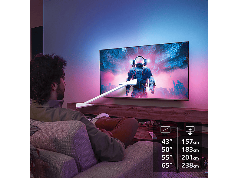 TV QLED 43" - Philips Ambilight 43PUS8510/12, UHD 4K, Titan OS, Smart TV, Pixel Precise Ultra HD, Dolby Atmos, Negro mate — foto 12