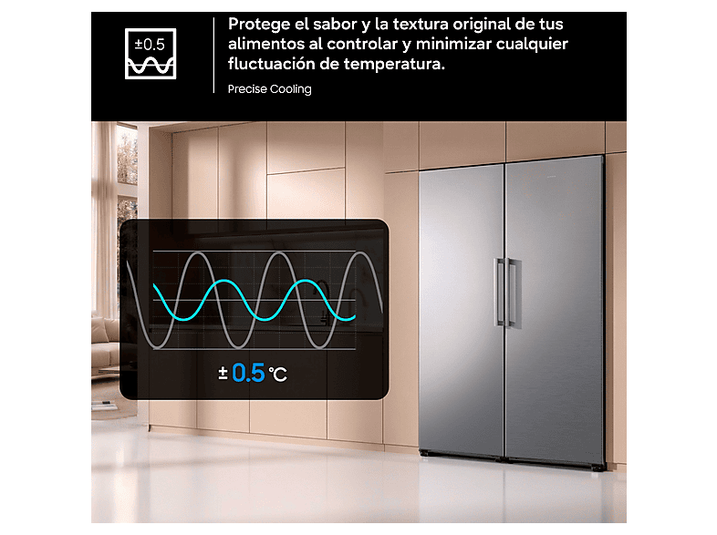 Congelador vertical - Samsung RZ40H32PETEF, 323 l, 185.8 cm, Inox — foto 9