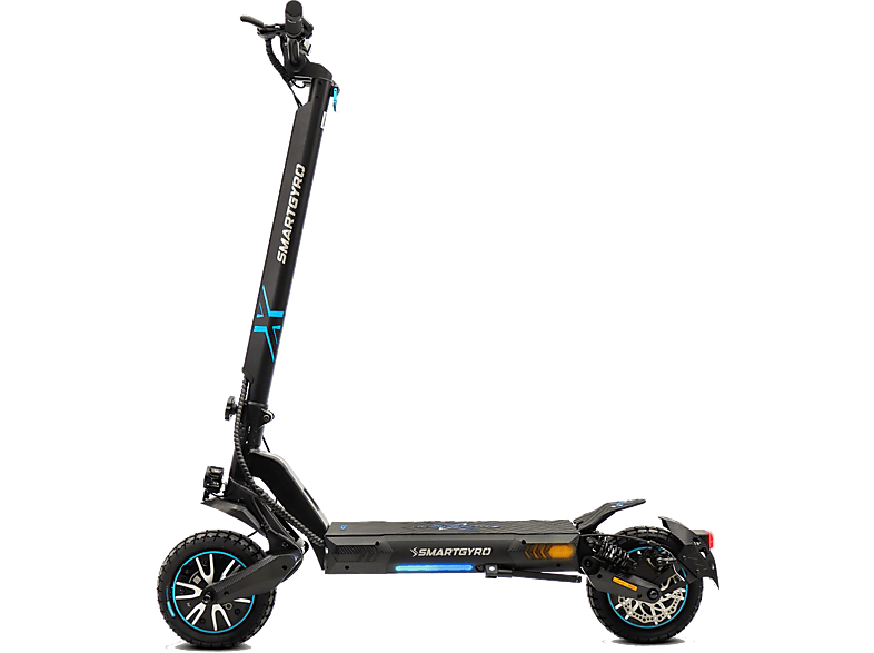 Patinete eléctrico - Smartgyro Crossover Dual Max 2, Tipo 1 / VPL, Potencia nominal 1000 W, Dual motor, Carga máx. 120 kg, 25km/h, Negro