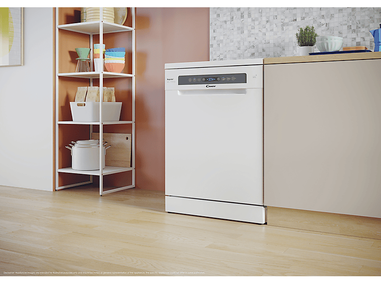 Lavavajillas - Candy Rapido' CF 3C7F0W, 13 Servicios, 5 Programas, 60 cm, Motor Inverter, Wi-Fi, Blanco — foto 6