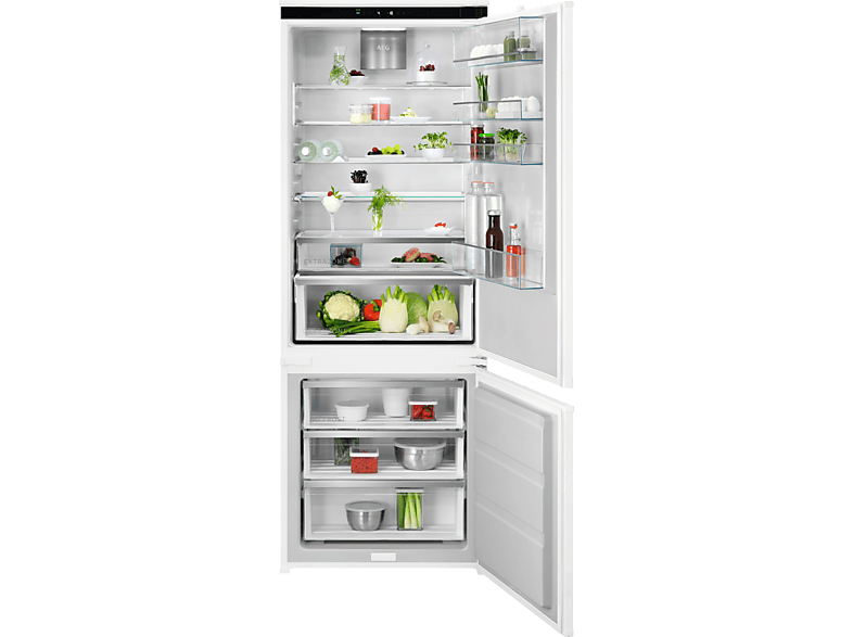 Frigorífico combi integrable - AEG NSC7P751ES, GreenZone+, MaxiSpace, 188.4 cm, 376 l, Sin panelar