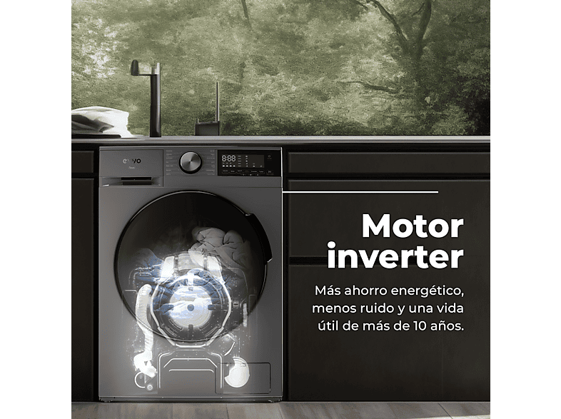 Lavadora secadora  - Nova 8/6 EVVO, 1350 rpm, 13 programas, Blanco — foto 5