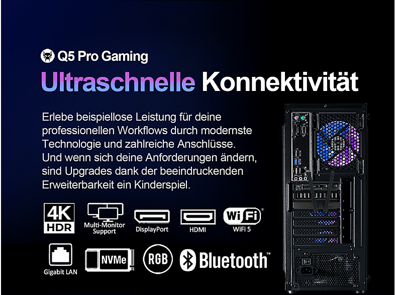 Pack PC gaming - BEASTCOM Q5 | Pro Gaming, Intel® Core™ i7-11700F, 16 GB RAM, 1 TB SSD, GeForce RTX™ 3050, Windows 11 Home, Monitor 27 " Full-HD, Negro — foto 9
