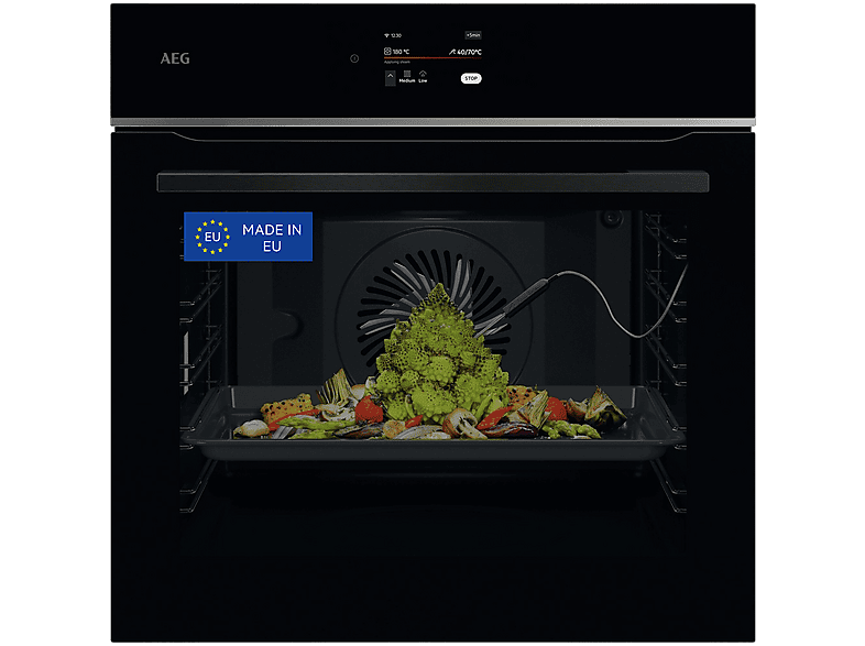 Horno - AEG TE8PB731AB, Multifunción, Pirolítico, 71 l, 60 cm, Negro