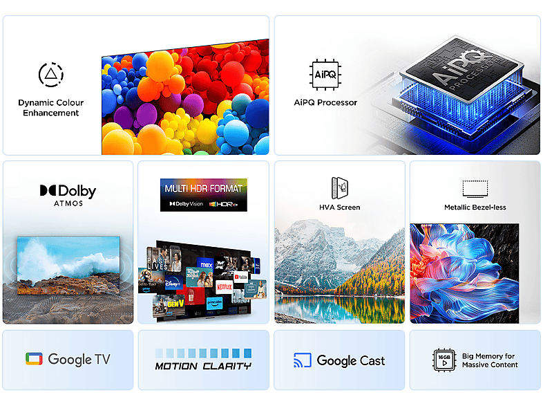 TV LED 65" - TCL 65P6K, UHD 4K, HDR, AiPQ, Google TV, Dolby Atmos, Negro — foto 11