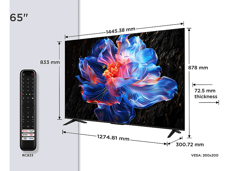 TV LED 65" - TCL 65P6K, UHD 4K, HDR, AiPQ, Google TV, Dolby Atmos, Negro — foto 15