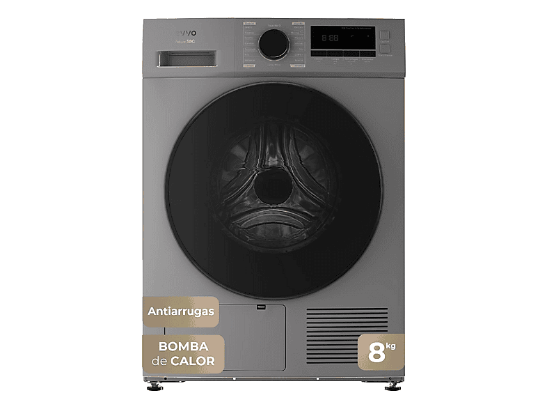 Secadora bomba de calor - EVVO S8X D, 8 kg, 16 programas, Inoxidable — foto 1