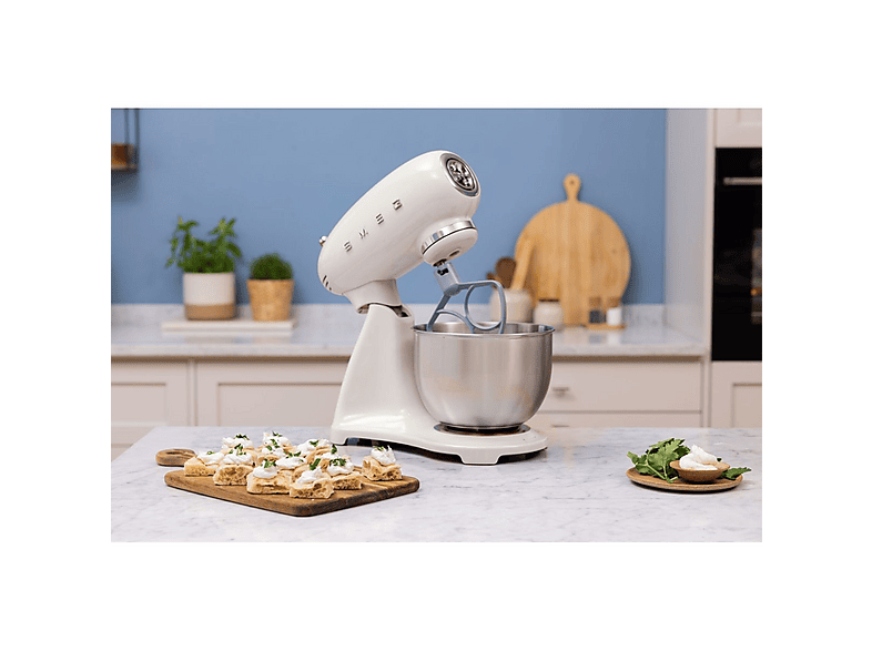 Robot amasador - SMEG SMF05CREU, 1000 W, 4,8 l, Crema — foto 8
