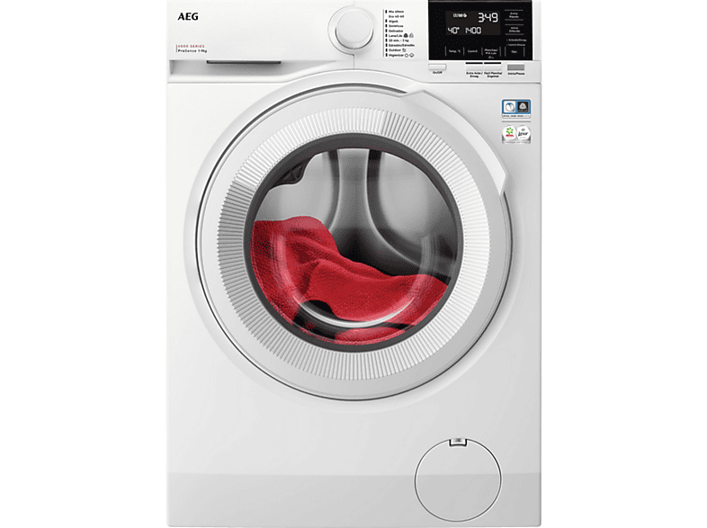 Lavadora carga frontal - AEG LFR6194O2B, 9 kg, 1,400 rpm, 10 programas, Blanco