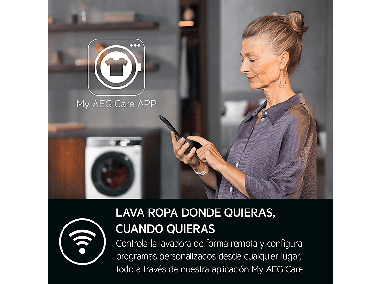Lavadora carga frontal - AEG LFR6194O2Q, 9 kg, 1,400 rpm, 10 programas, Blanco — foto 7