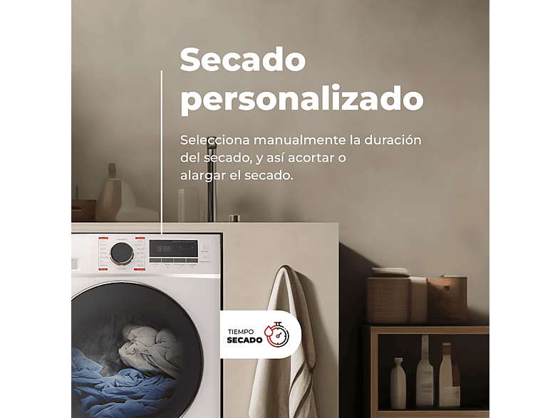 Secadora bomba de calor - EVVO S10 D, 10 kg, 16 programas, Blanco — foto 3