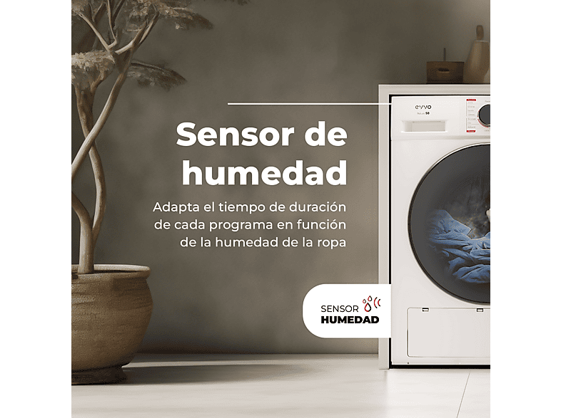 Secadora bomba de calor - EVVO S10 D, 10 kg, 16 programas, Blanco — foto 4
