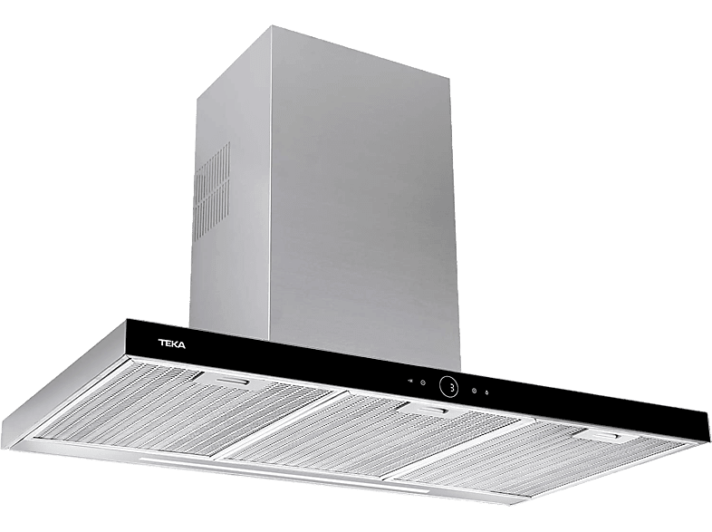 Campana decorativa - Teka DLH 986 T, 3 Velocidades + intensiva, 701 m3/h, Programable, 90cm, Inox