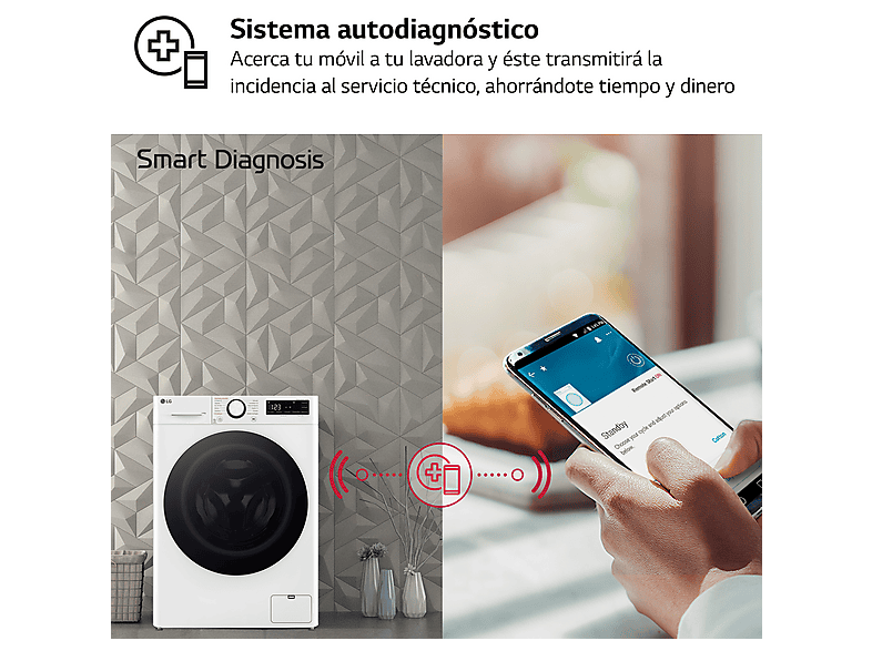 Lavadora carga frontal - LG F4WR6010A0W, Serie 600, 10 kg, 1400 rpm, 12 programas, AI Direct Drive™, TurboWash™360˚, Blanco — foto 12