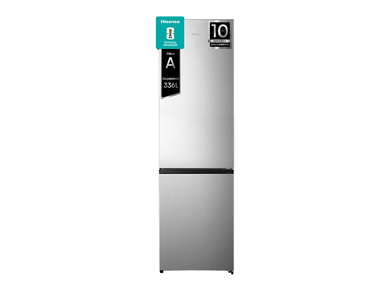 Frigorífico combi - Hisense RB440N4ACA, No Frost, 201.7 cm, 336 l, Multi-Air Flow. Motor Inverter, Inox