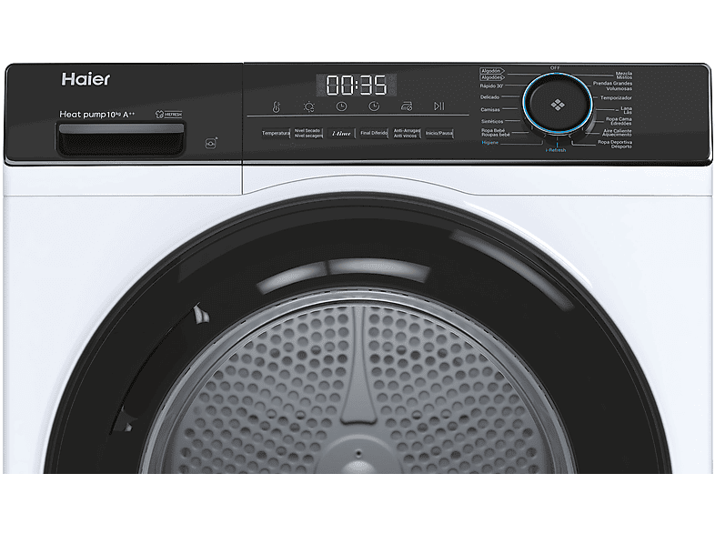 Secadora bomba de calor - Haier I-Pro Series 3 HD100-A2939E-IB , 10 kg, 15 programas, I-Refresh, Drying Lens, Blanco — foto 4
