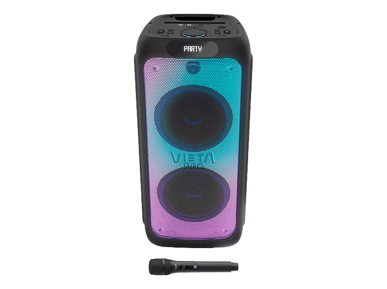 Altavoz de gran potencia - Vieta Party 220, 70 W, Con batería, Autonomía 9h, Bluetooth, Negro