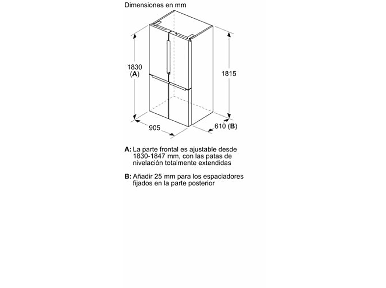 Frigorífico americano - Bosch KFN96VPEA, No Frost, 183 cm, 605 l, Sistema MultiAir Flow, Capacidad XXL ancho especial 90 cm, Acero Inox — foto 17