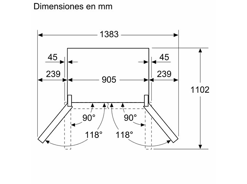 Frigorífico americano - Bosch KFN96VPEA, No Frost, 183 cm, 605 l, Sistema MultiAir Flow, Capacidad XXL ancho especial 90 cm, Acero Inox — foto 18