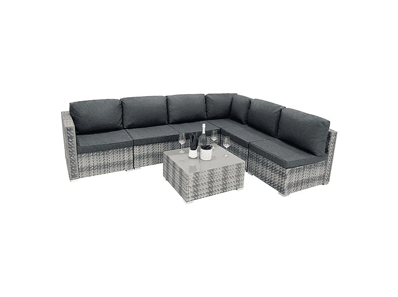 Conjunto de jardín - MONSTER 7 Piezas, 260 cm x 190 cm x 63 cm, Gris