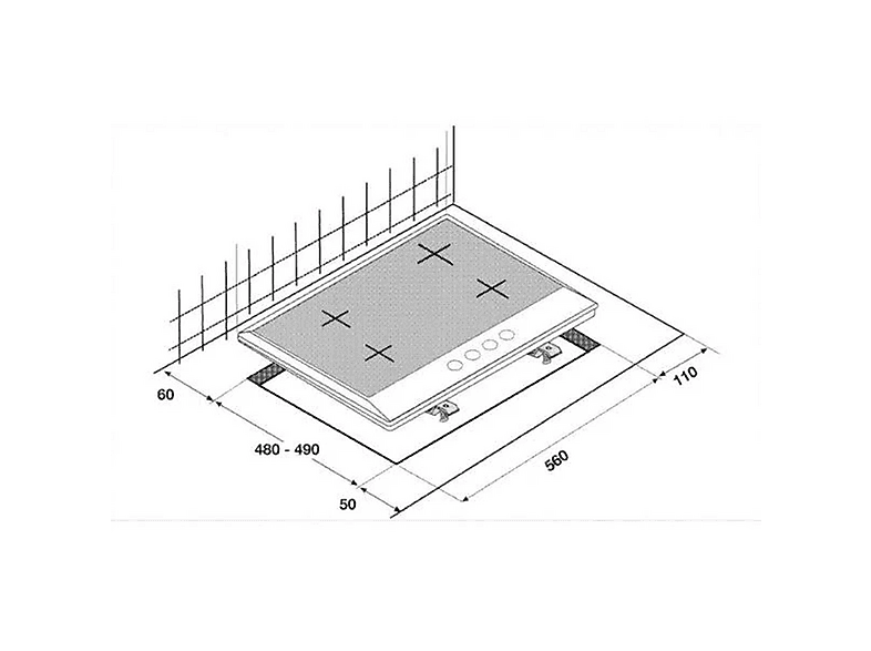 Placa de gas - BEKO HI 64220 S, 4 zona(s) zonas, 580 mm, Negro — foto 3
