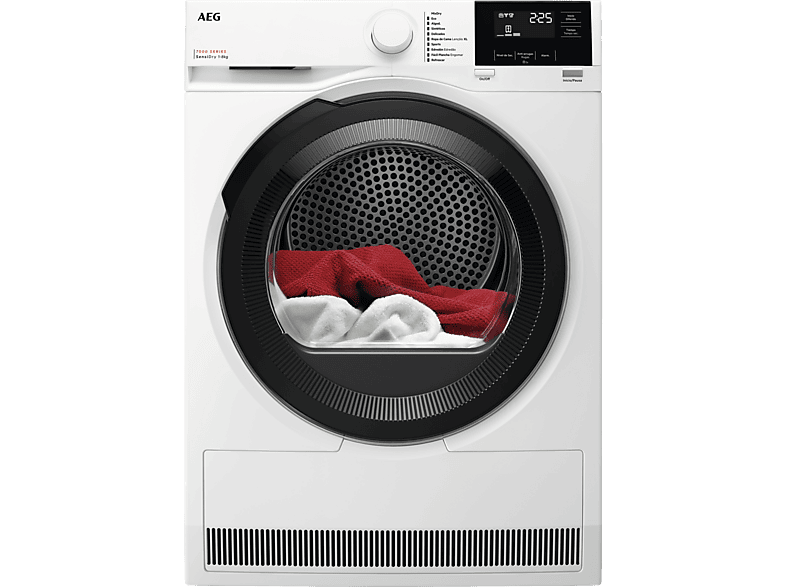 Secadora bomba de calor - AEG Serie 7000 SensiDry TR718EBOB, 8 kg, Blanco