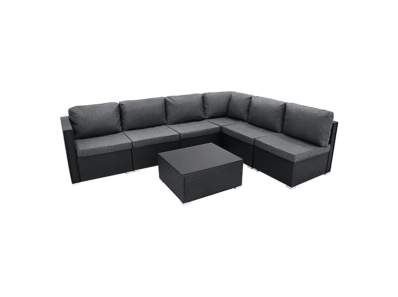 Conjunto de jardín - MONSTER 7 Piezas, 260 cm x 190 cm x 63 cm, Negro