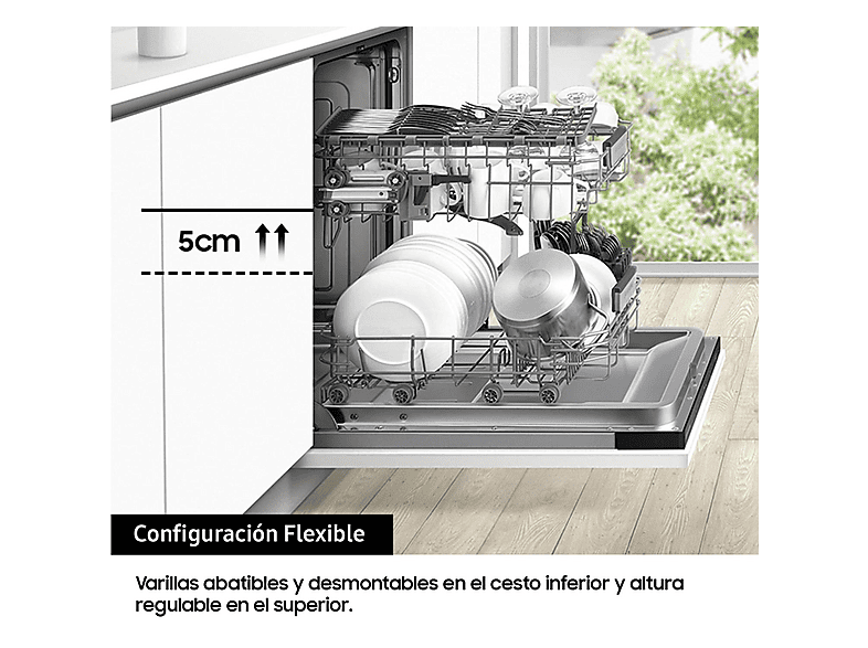 Lavavajillas - Samsung DW60A6092FS/ET, 14 servicios, 7 programas,  59.5 cm, Función Higiene, Configuración Flexible, Inox — foto 6