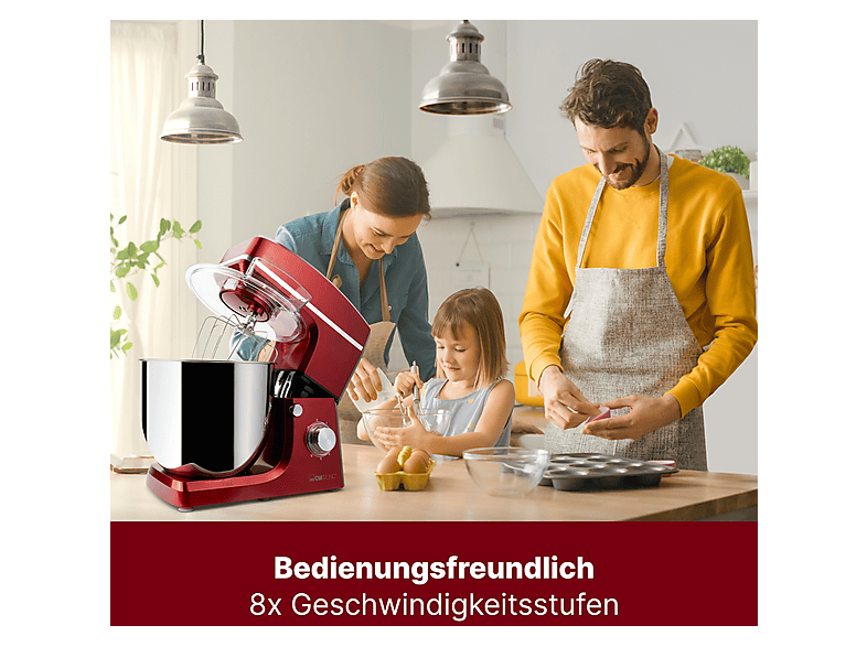 Robot de cocina - CLATRONIC 263958, 1500 W, 10 l, Rojo — foto 6