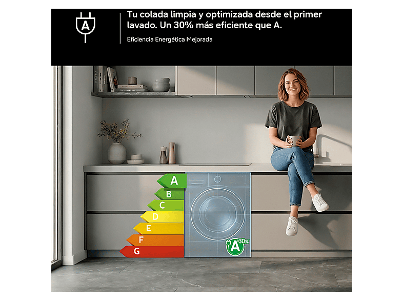 Lavadora secadora - Samsung WD90HG5U34BXEC, 9 kg de lavado, 6 kg de secado, 16 programas, Función WiFi con SmartThings™, Gris — foto 7