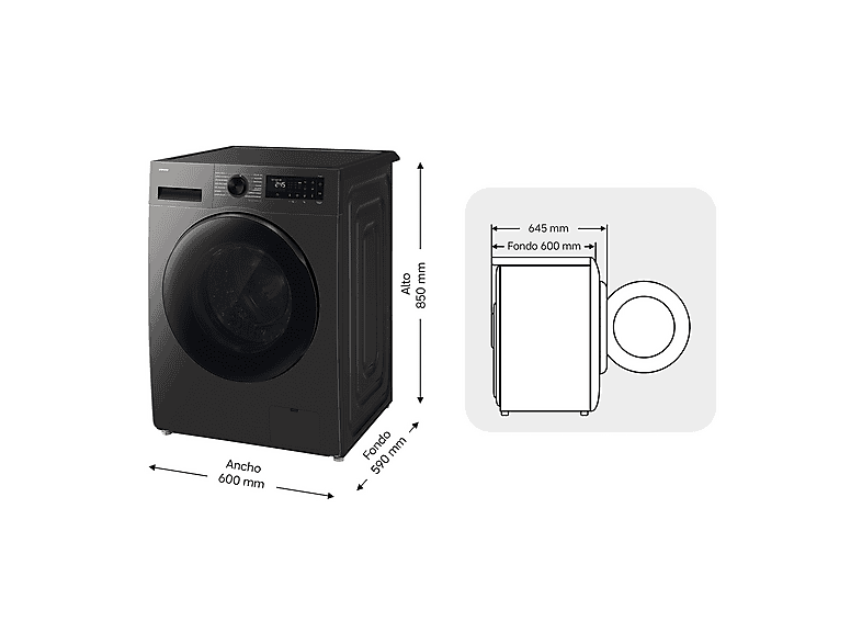 Lavadora secadora - Samsung WD90HG5U34BXEC, 9 kg de lavado, 6 kg de secado, 16 programas, Función WiFi con SmartThings™, Gris — foto 14